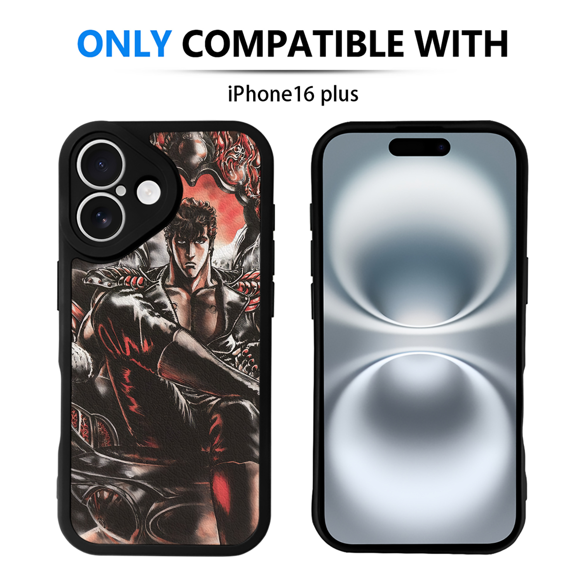 （画像用） 北斗の拳 Fist of the North Star 【iPhone 16シリーズ対応】シリコンスマホケース（レザー調） 材質：シリコン